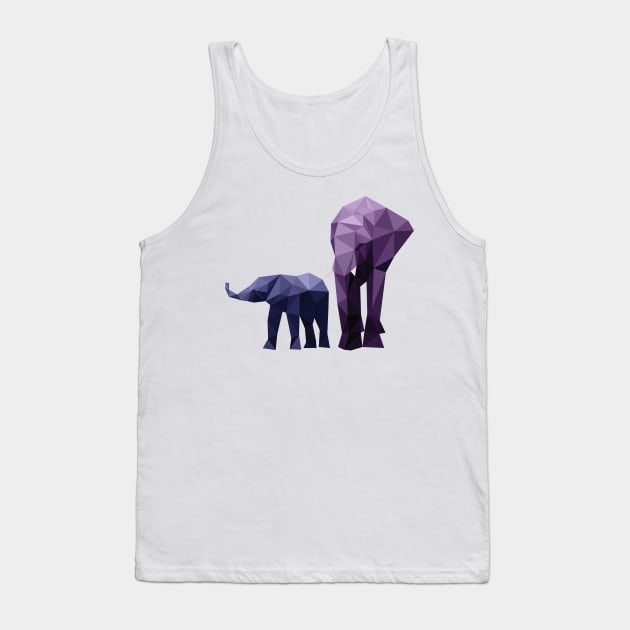 Low Poly Elephants Tank Top by DigitalShards